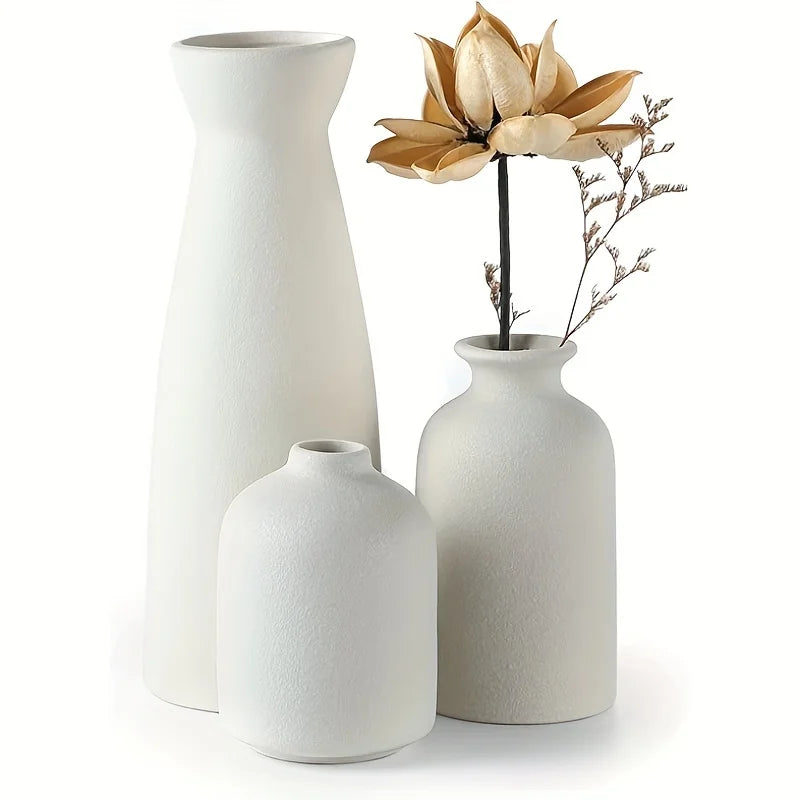 Set Speckled Vases Collection Cream Ceramic | Vase | ceramic | Elegant Home Decor