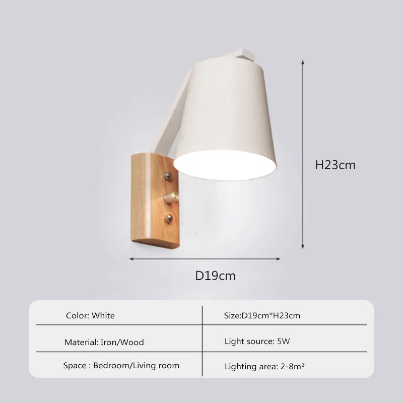 HoutLicht Wall Lamp with Switch | Wall Lamp | Led | Warm White | metal/wood | 90V - 260V | Elegant Wall Illumination