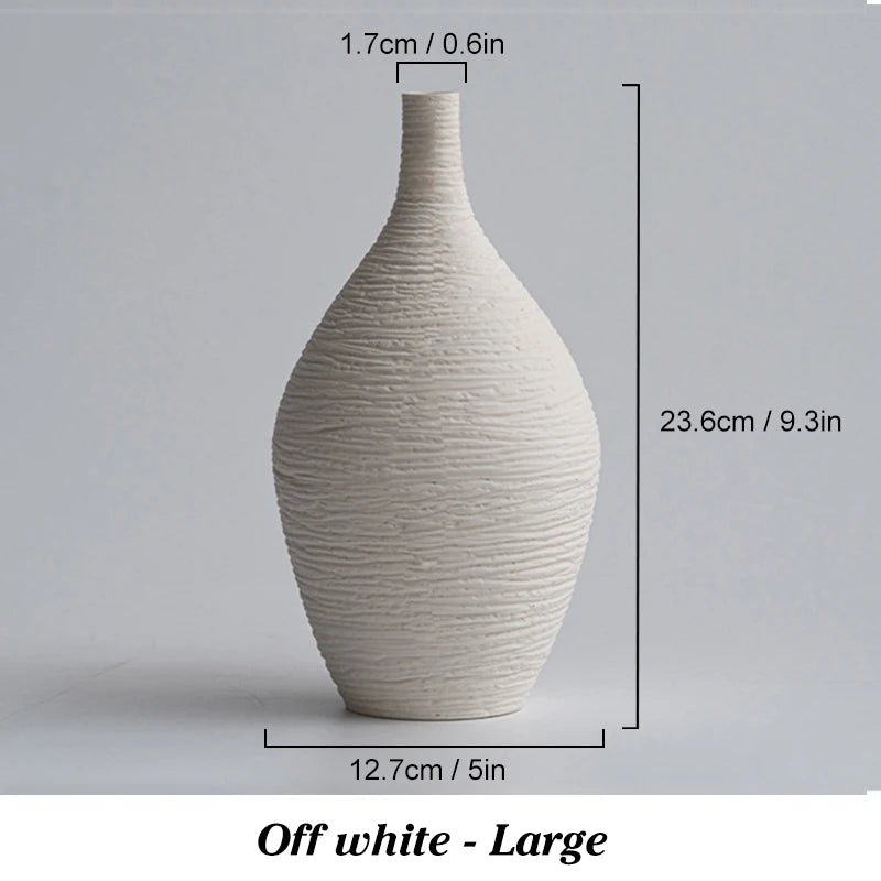 Textured White Vase Modern Layered Ceramic | Vase | ceramic | Elegant Home Decor