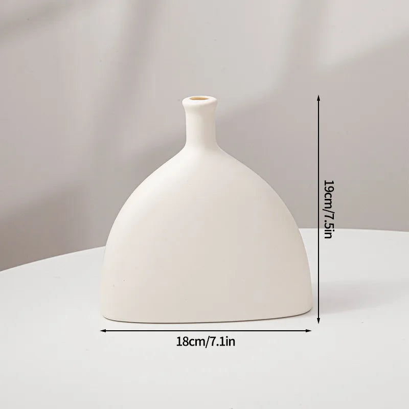 Dome White Vase Smooth Contoured Design | Vase | plastic | Elegant Home Decor