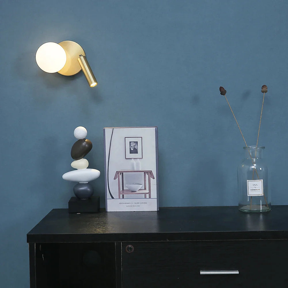 NordicLux Modern Bedside Lamp Rotating | Wall Lamp | Led | Warm White | glass/iron | 110V - 220V | Elegant Wall Illumination