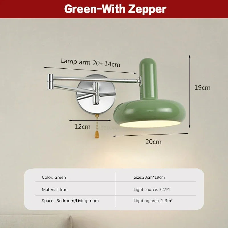 LichtSwing Minimalist Wall Lamp Bedroom | Wall Lamp | Led | iron/wood | 90V - 260V | Elegant Wall Illumination