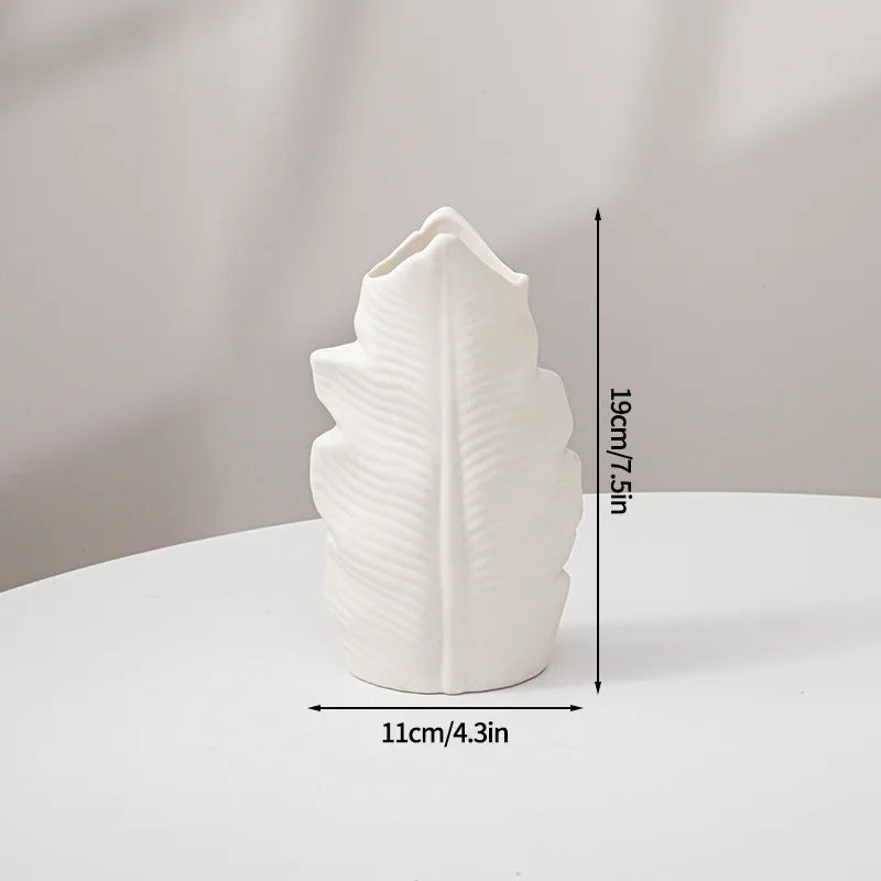 Leaf Pattern Vase Nature-Inspired Detailing Eco-Friendly | Vase | plastic | Elegant Home Decor