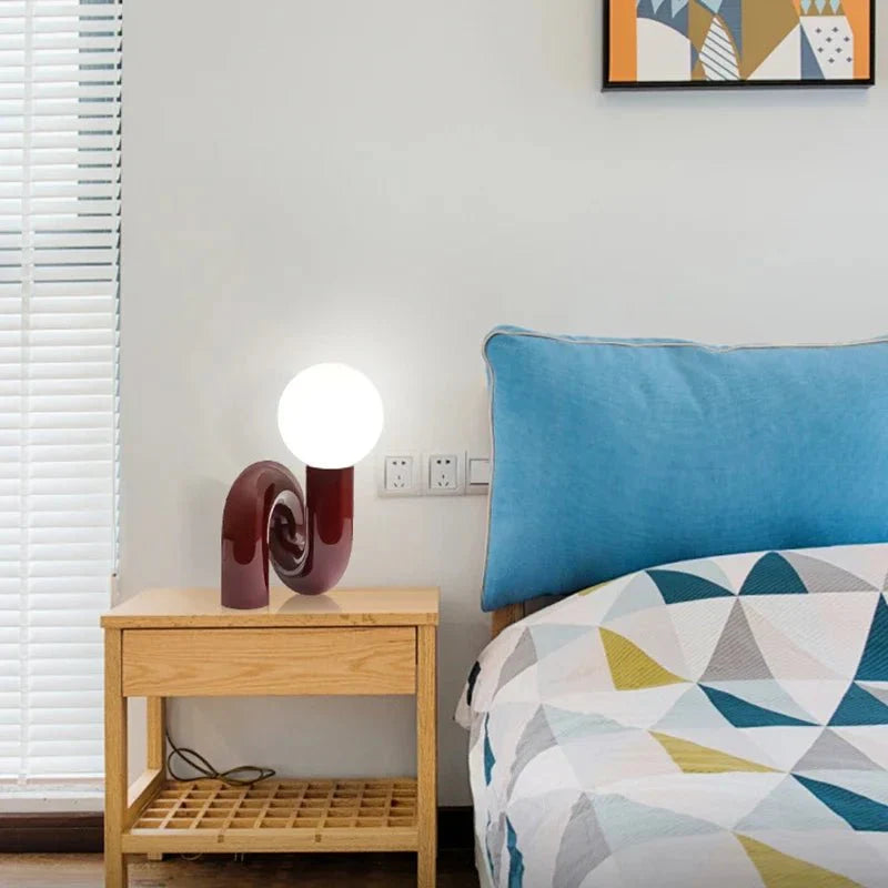 CurveGlow™ Modern Table Lamp  | Table Lamp | LED | Resin/Glass | 110-240V | Sleek Table Accent