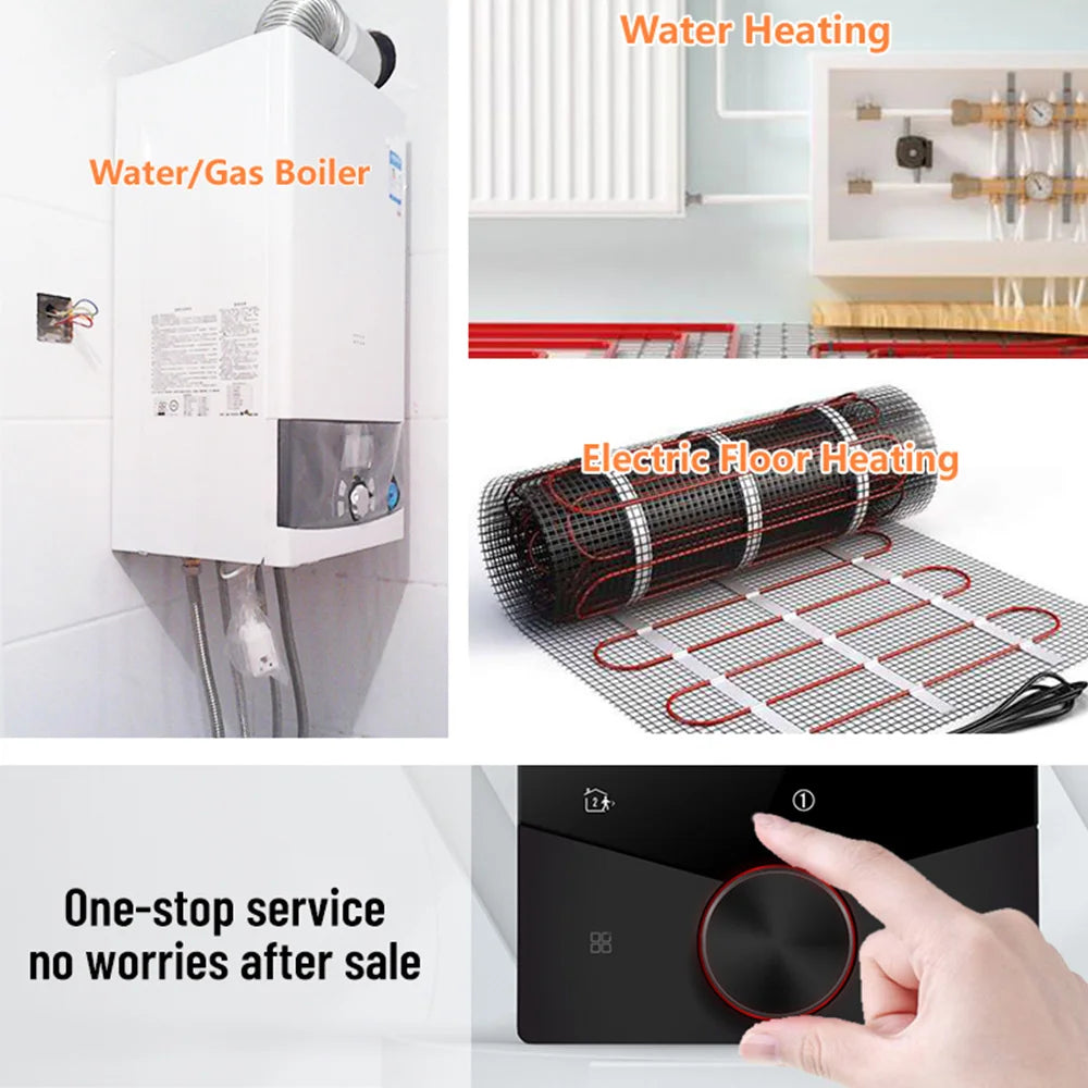 Smart Tuya WiFi Thermostat Voice Control Digital Weekly Programmable | Thermostats | PC, ABS | 1.5W | 95-240V