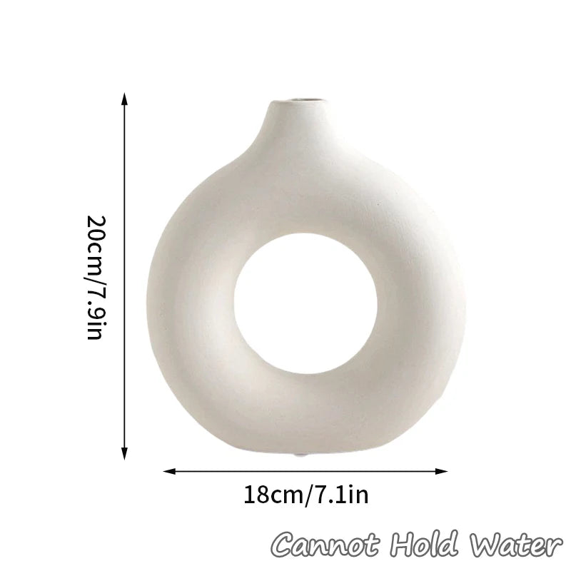 Loop Handle Ceramic Vase Unique Tabletop | Vase | Elegant Home Decor