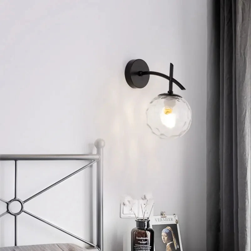 Lumi Wall Lamp Glass Bedroom | Wall Lamp | Led | glass/iron | 90V - 260V | Elegant Wall Illumination