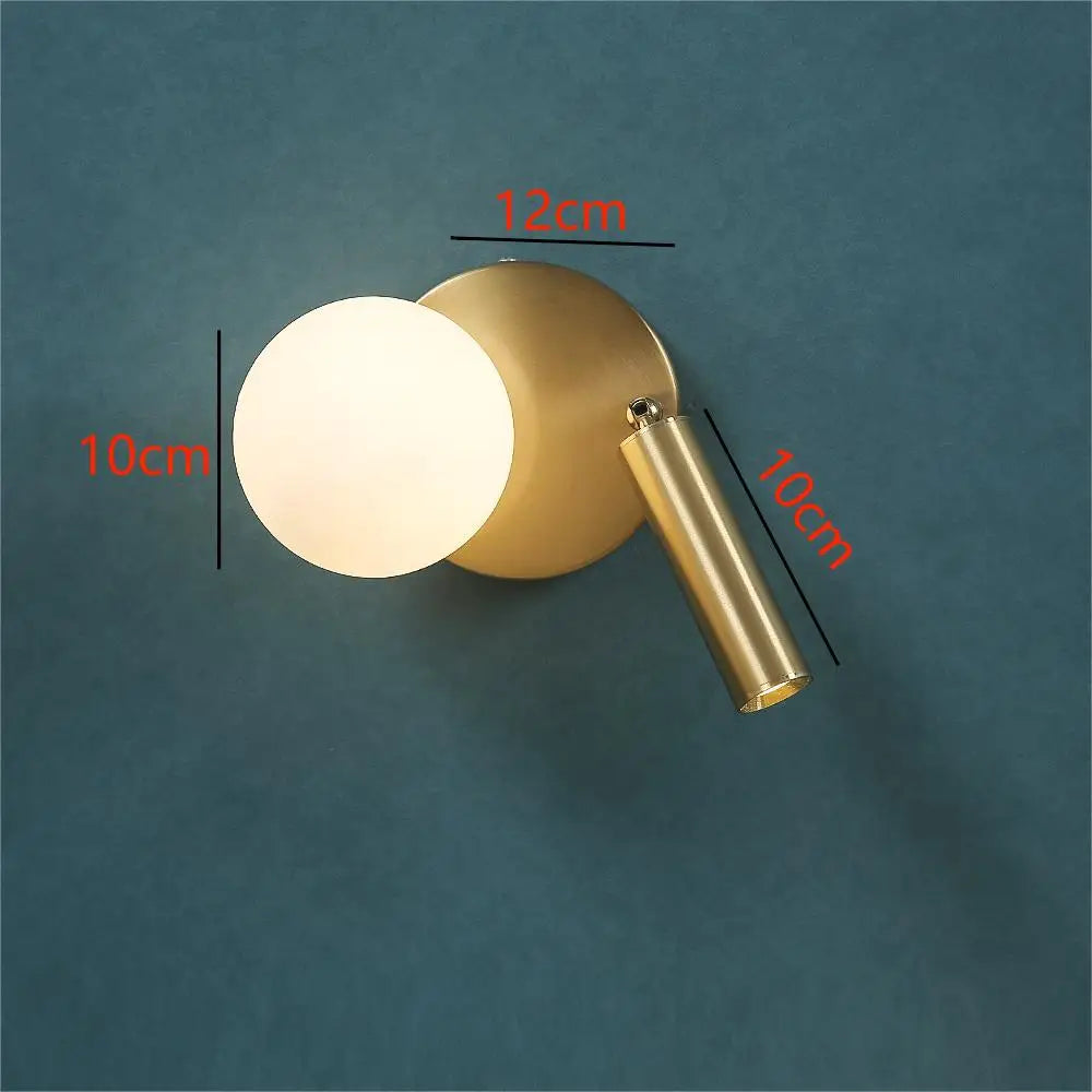 NordicLux Modern Bedside Lamp Rotating | Wall Lamp | Led | Warm White | glass/iron | 110V - 220V | Elegant Wall Illumination