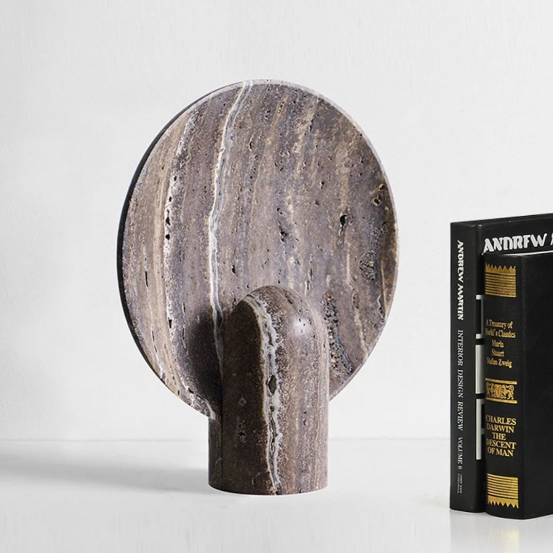 Travertine Stone Table Lamp Luxury | Table Lamp | LED | Stone | Sleek Table Accent