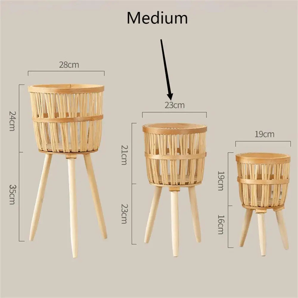 Willow Woven Plant Rack Flower Frame | Decorative Tray | straw | Elegant Home Decor