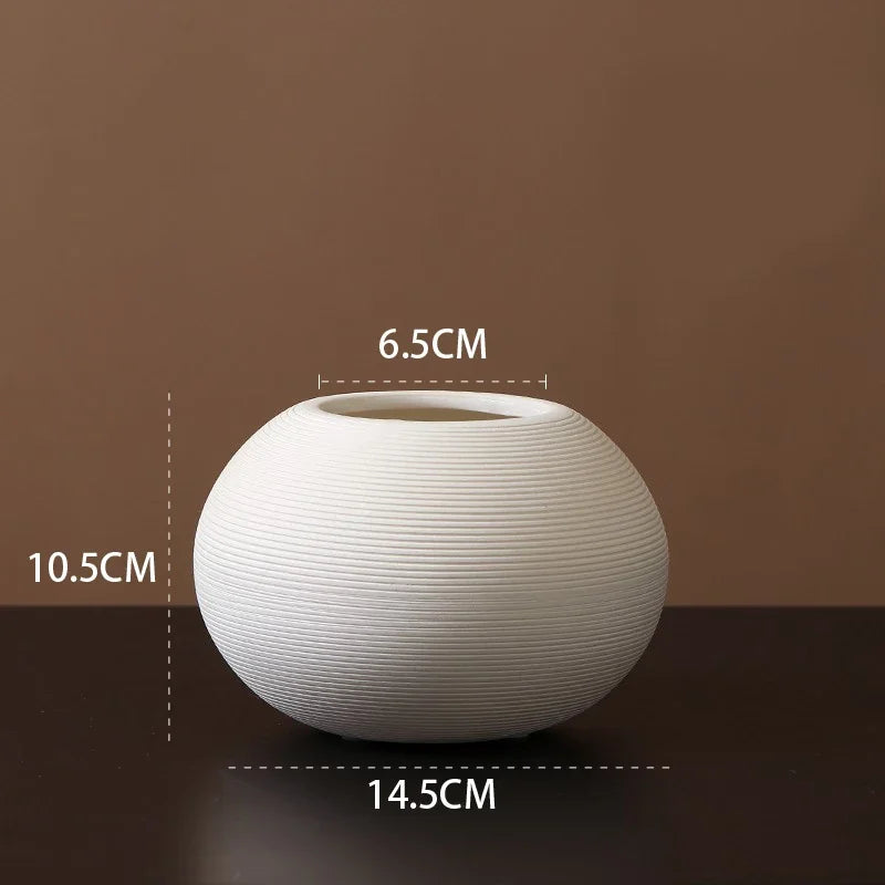 Minimalist Charm Sphere Vase Smooth White | Vase | ceramic | Elegant Home Decor