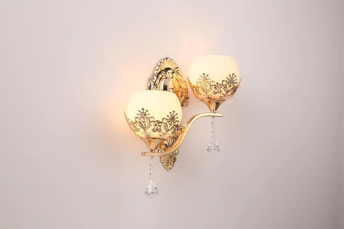 CrystalLuxe Wall Lamp Gold Bedroom | Wall Lamp | Led | aluminum | 110V - 240V | Elegant Wall Illumination