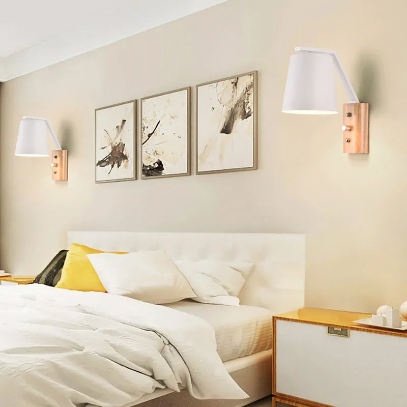 HoutLicht Wall Lamp with Switch | Wall Lamp | Led | Warm White | metal/wood | 90V - 260V | Elegant Wall Illumination