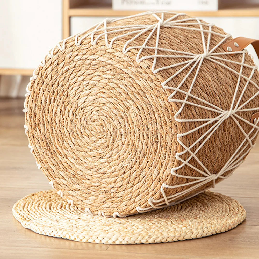 Rattan Storage Basket Living Room Flower | Decorative Item | straw | Elegant Home Decor