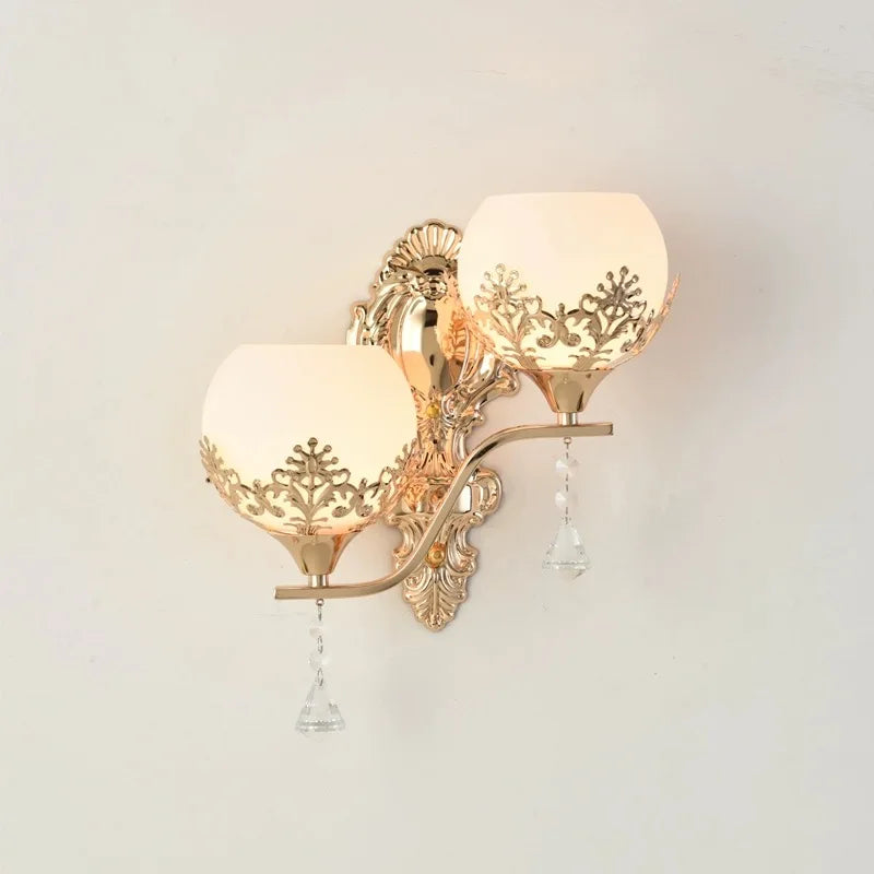 CrystalLuxe Wall Lamp Gold Bedroom | Wall Lamp | Led | aluminum | 110V - 240V | Elegant Wall Illumination