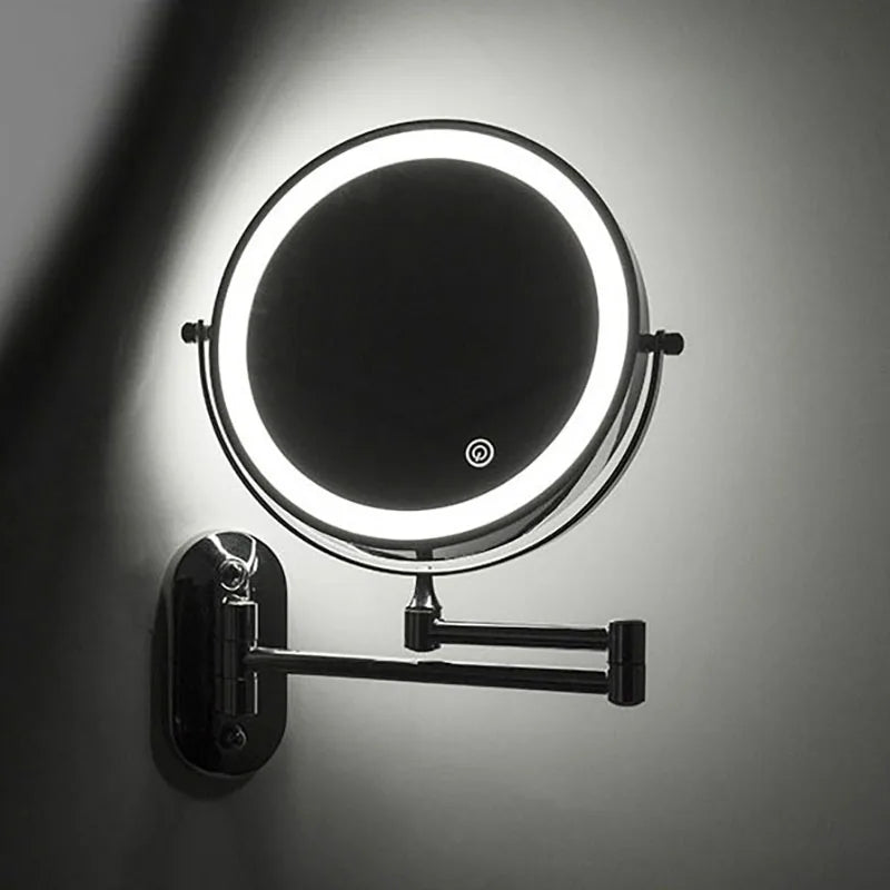 Golden Wall Folding Makeup Mirror Double | Furniture | Metal/Copper/Iron | Premium Home Furniture