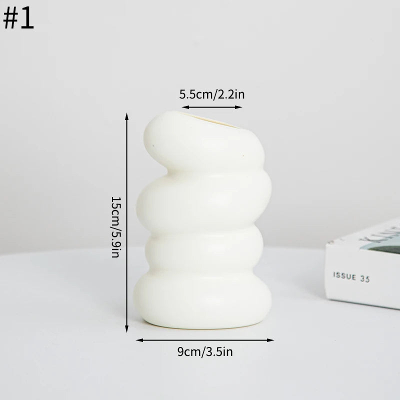 Sculptural White Vase Organic Curves and | Vase | plastic | Elegant Home Decor