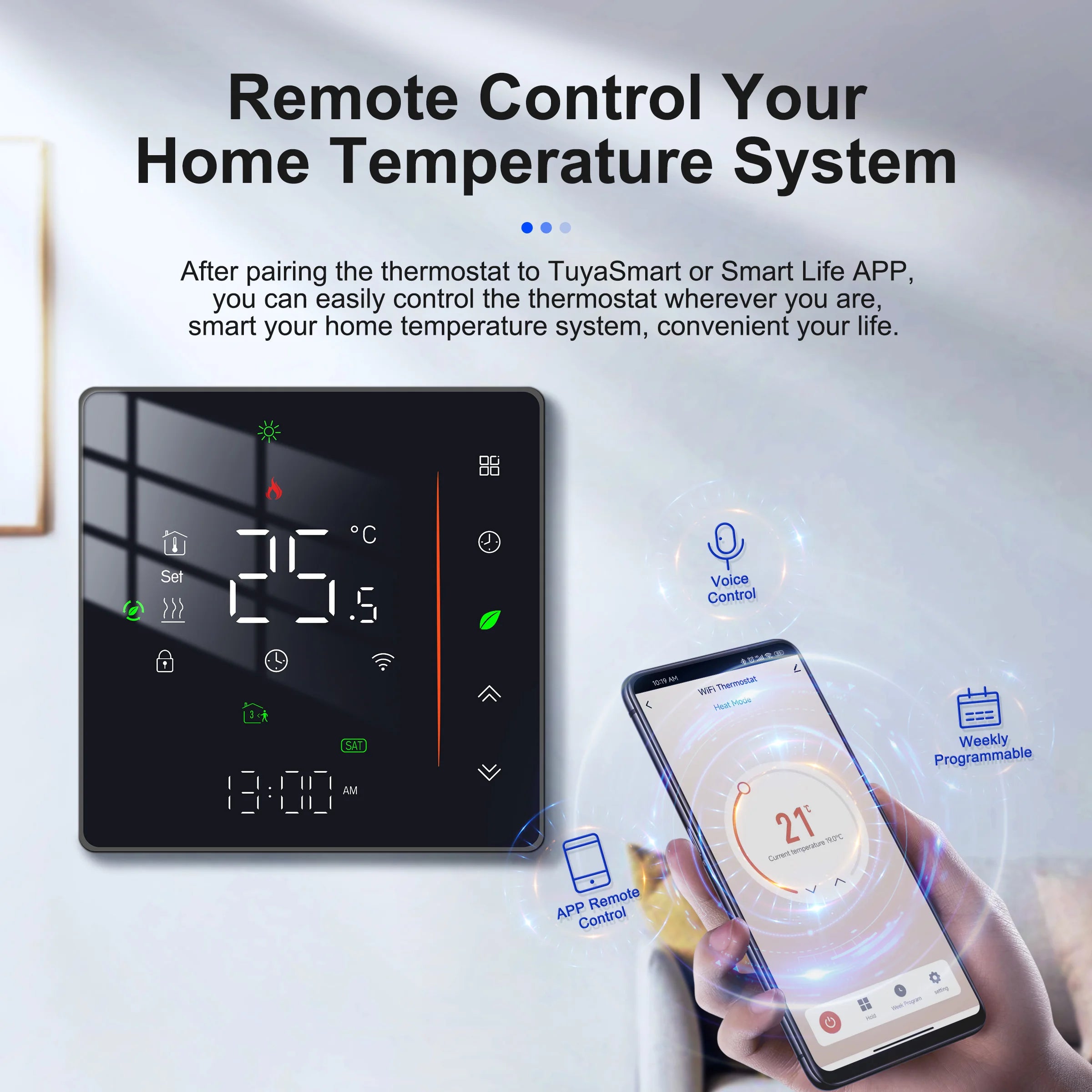 Tuya Smart Heating Thermostat WiFi Electric, Water, Gas Boiler Underfloor Heating | Thermostats | PC, ABS | 1.5W | 95-240V