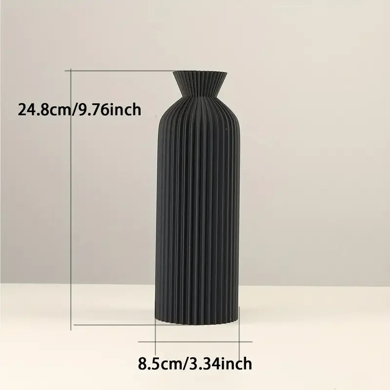 Duo Texture Vases Set Modern Ribbed | Vase | plastic | Elegant Home Decor