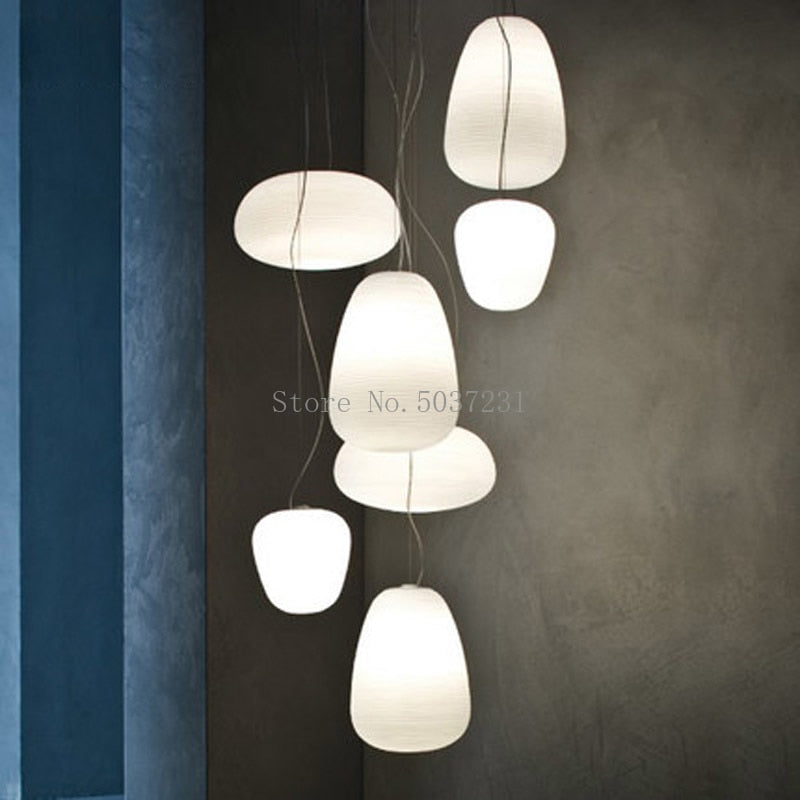 Contemporary Snow White Glass Hanging | Lighting | glass/metal | Premium Lighting Solution