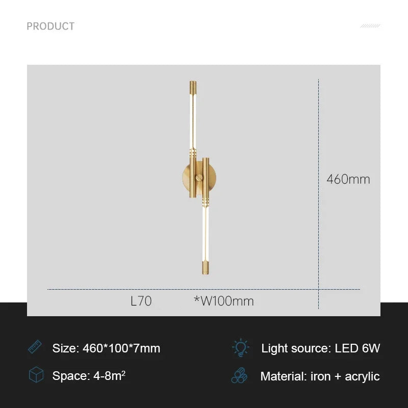 ModernLux Wall Lamp Luxury Indoor | Wall Lamp | Led | Warm white | Iron/Acrylic | 110V-220V | Elegant Wall Illumination