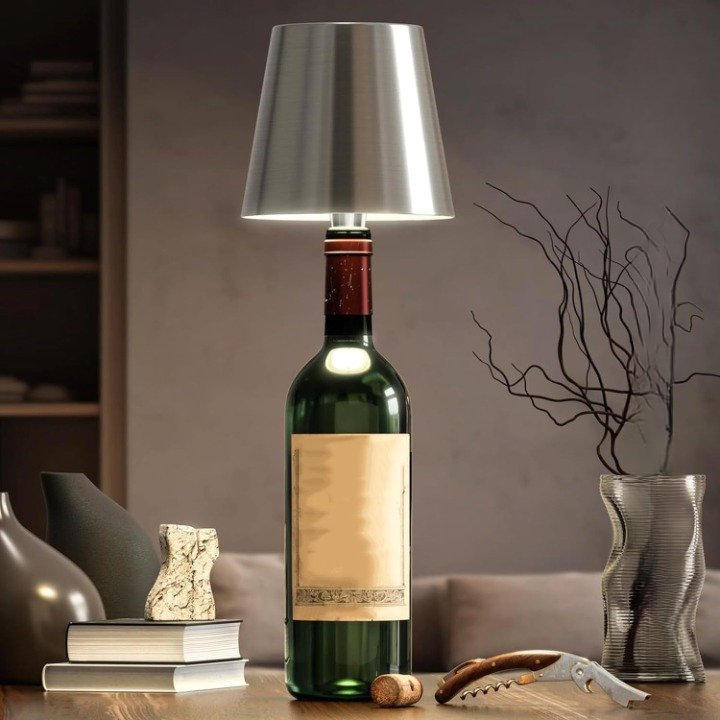 BottleLum  Lighting Bottle Unique Table | Table Lamp | LED | Plastic/aluminum | Sleek Table Accent
