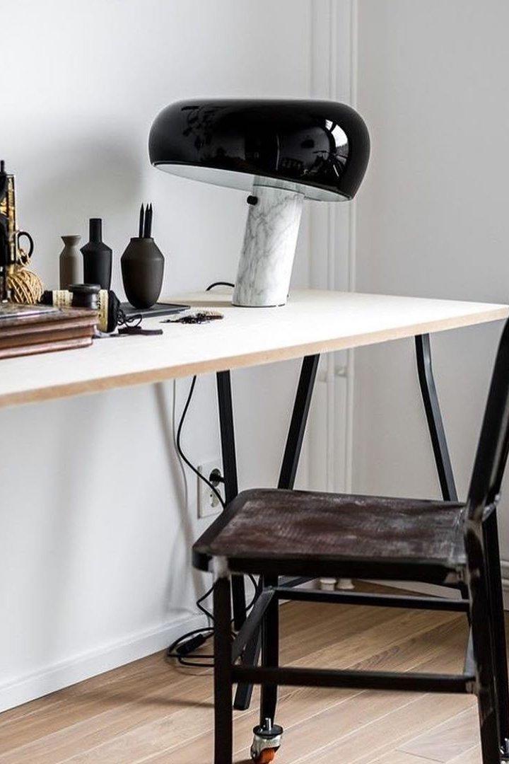 Marble Table Lamp Black | Table Lamp | metal/Marble | 110-240V | Sleek Table Accent