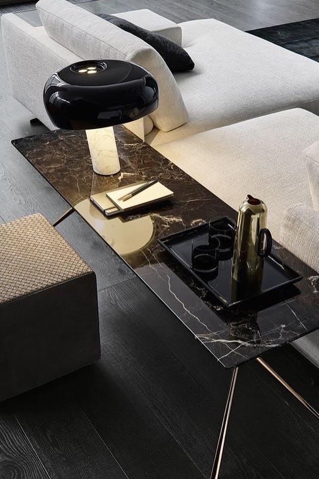 Marble Table Lamp Black | Table Lamp | metal/Marble | 110-240V | Sleek Table Accent