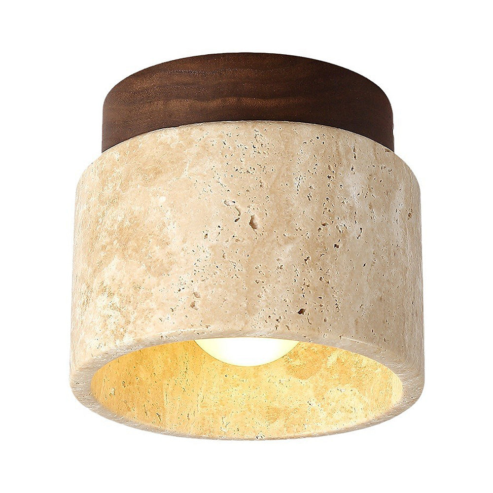 Industrial Modern Beige Stone Wall | Wall Lamp | wood | 110V - 120V | Elegant Wall Illumination