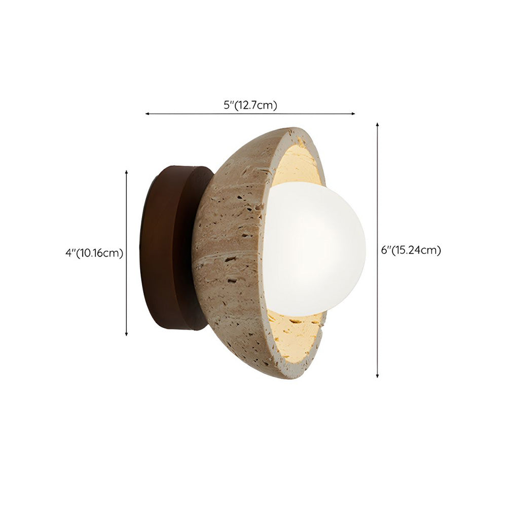 Industrial Modern Beige Stone Wall | Wall Lamp | wood | 110V - 120V | Elegant Wall Illumination