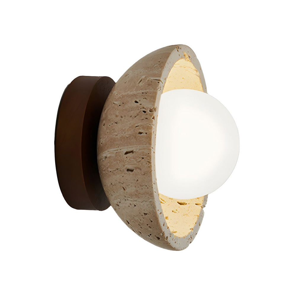Industrial Modern Beige Stone Wall | Wall Lamp | wood | 110V - 120V | Elegant Wall Illumination