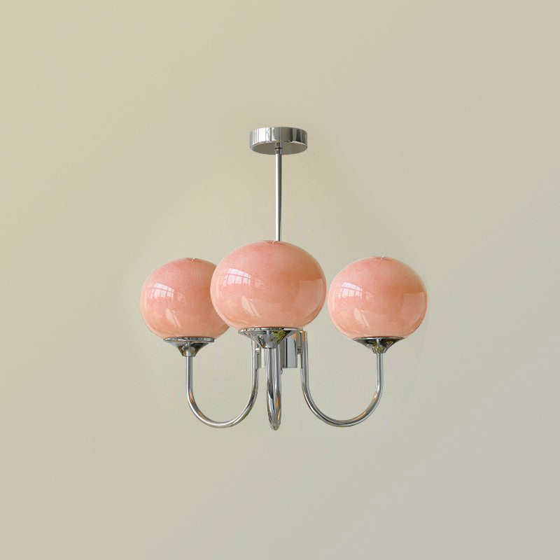 Bubble Pink Glass Marshmallow Chandelier | Ceiling Light | glass/metal | 110V-120V | Modern Ceiling Lighting