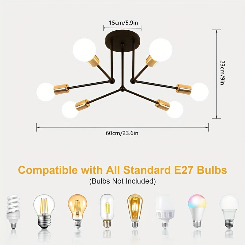 RetroLicht Industrial 6-head Ceiling Lamp | Lighting | metal | Premium Lighting Solution