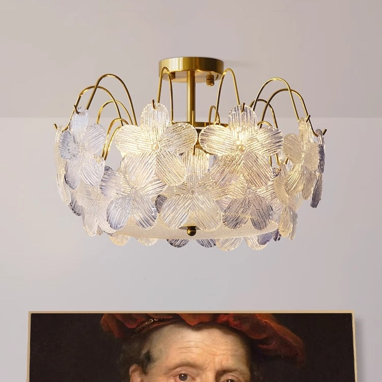 Classic Flower Shaped Stained Glass | Ceiling Light | LED | glass | 110V-120V | Modern Ceiling Lighting
