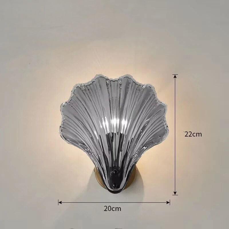 OceanWave Shell-shaped Glass Wall Lamp | Wall Lamp | Led | Warm White | glass | 10W | 220V | Elegant Wall Illumination
