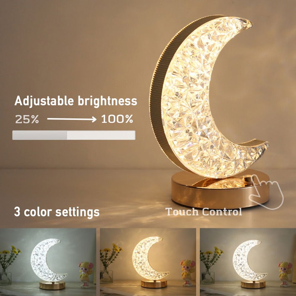 Astrivis Crystal Moon Lamp Wireless | Table Lamp | plastic/Crystal | Sleek Table Accent