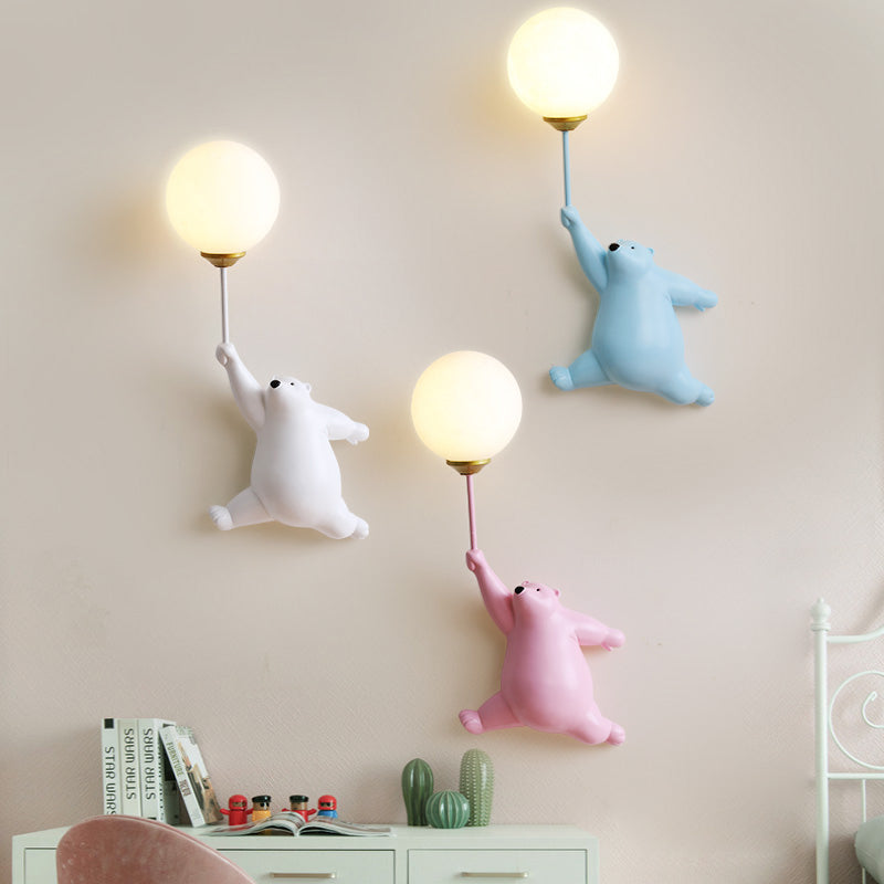 Teddy Wall Lamp White/Blue/Pink | Wall Lamp | Led | Elegant Wall Illumination