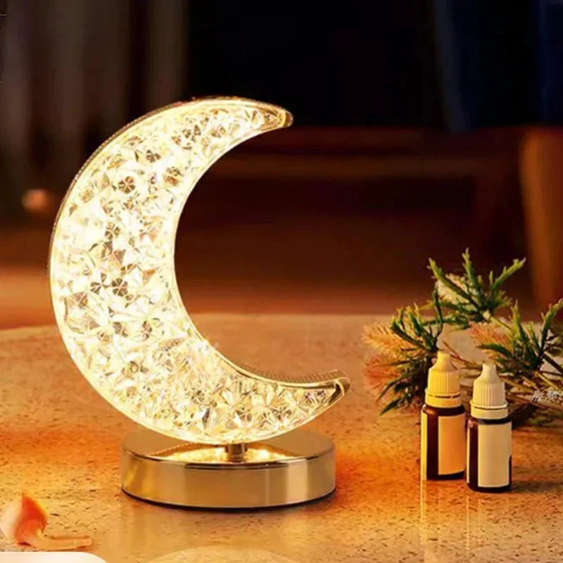 Astrivis Crystal Moon Lamp Wireless | Table Lamp | plastic/Crystal | Sleek Table Accent