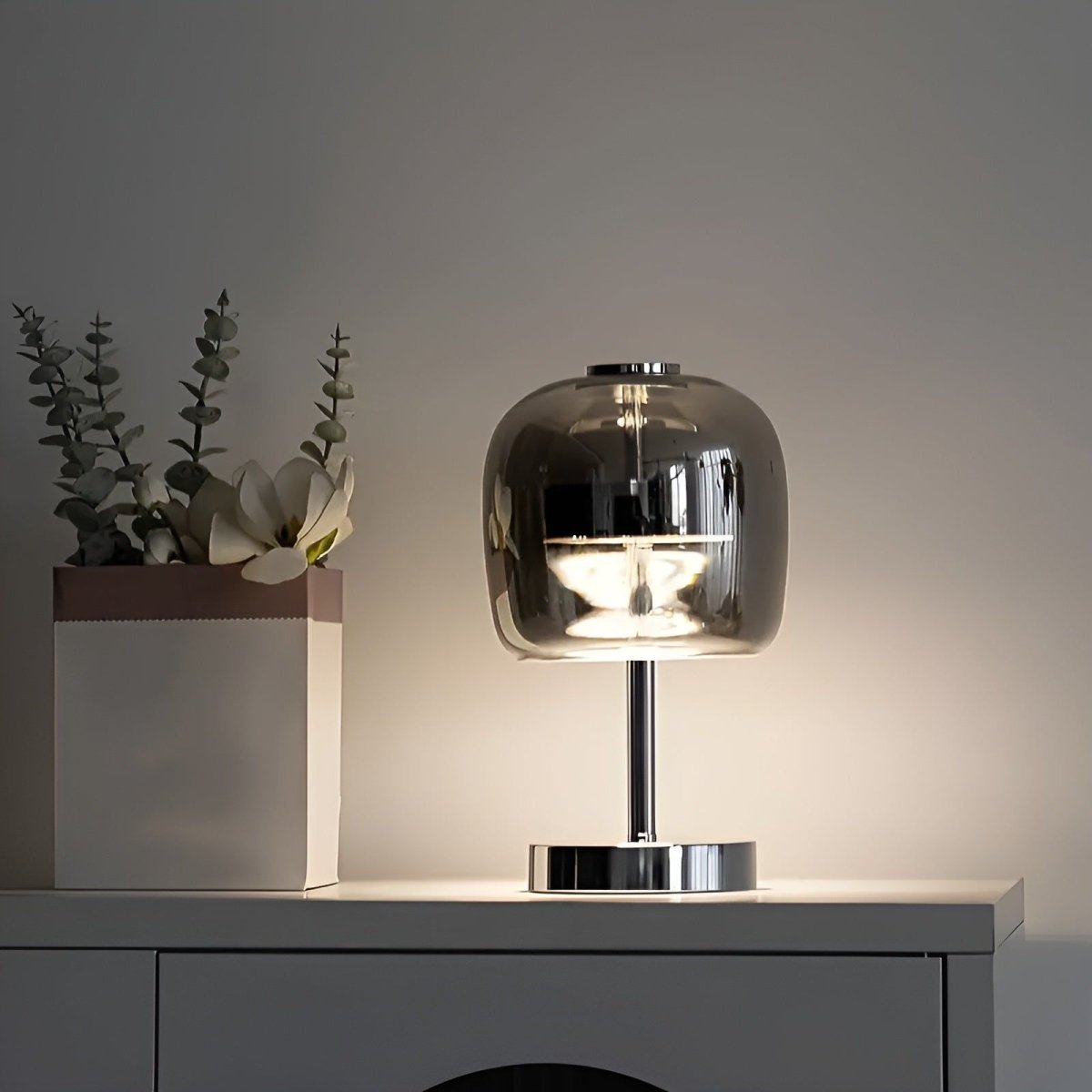 Elegant Table Lamp Plated | Table Lamp | LED | Glass/metal | Sleek Table Accent