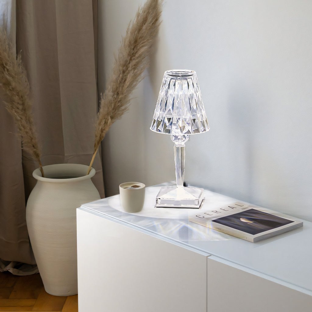 CrystalGlow™ Wireless Table Lamp Atmospheric | Table Lamp | LED | glass/Acrylic/crystal | 0.8W | Sleek Table Accent