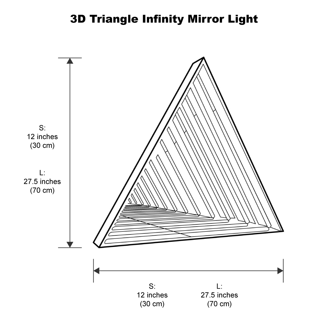 Triangle Infinity Mirror Wall Lamp | Wall Lamp | Led | glass/iron | 40W | 20V | Elegant Wall Illumination