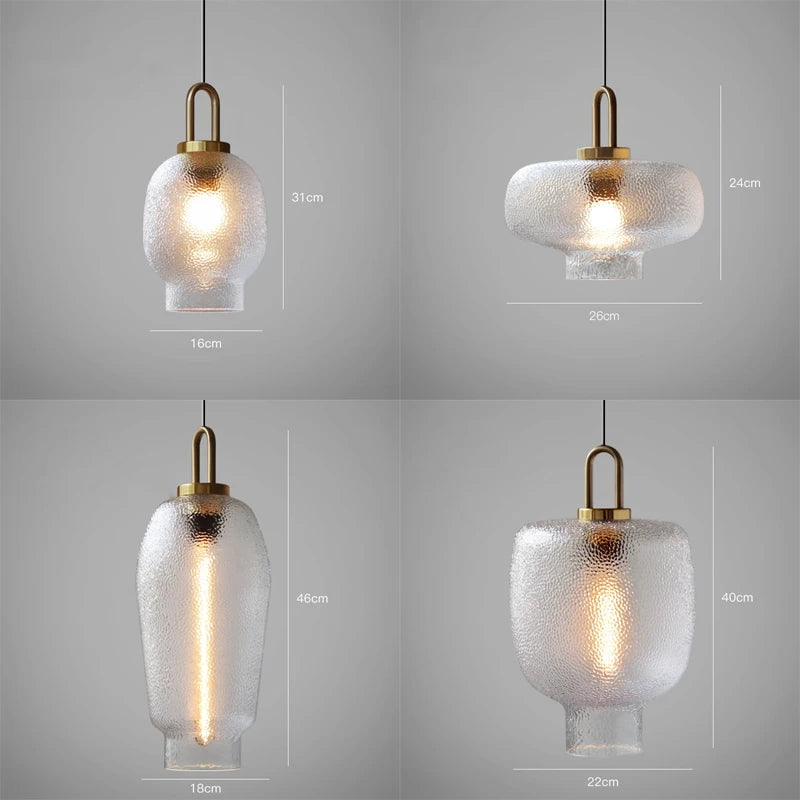 Clear Frosted Glass Hanging Lamp | Lighting | brass/glass | 110V-120V | Premium Lighting Solution