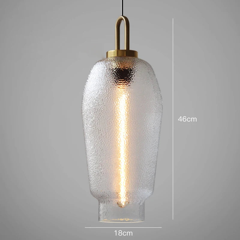 Clear Frosted Glass Hanging Lamp | Lighting | brass/glass | 110V-120V | Premium Lighting Solution