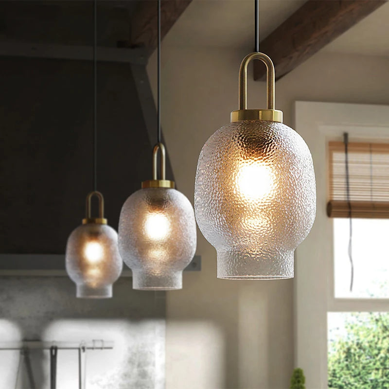 Clear Frosted Glass Hanging Lamp | Lighting | brass/glass | 110V-120V | Premium Lighting Solution