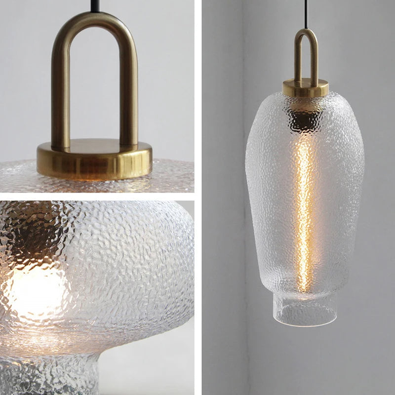 Clear Frosted Glass Hanging Lamp | Lighting | brass/glass | 110V-120V | Premium Lighting Solution