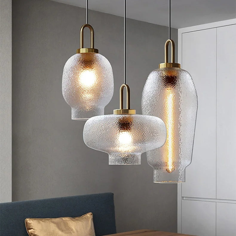 Clear Frosted Glass Hanging Lamp | Lighting | brass/glass | 110V-120V | Premium Lighting Solution