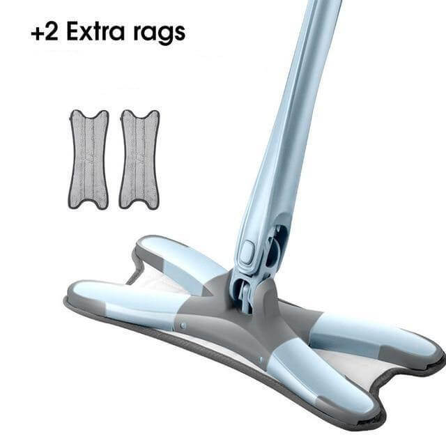 SwiftMop | 360° roterende dweilmop, eenvoudige handmatige zwenkmop voor nat en droog reinigen, duurzaam en compact ontwerp