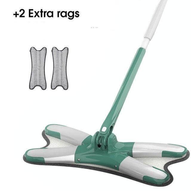 SwiftMop | 360° roterende dweilmop, eenvoudige handmatige zwenkmop voor nat en droog reinigen, duurzaam en compact ontwerp