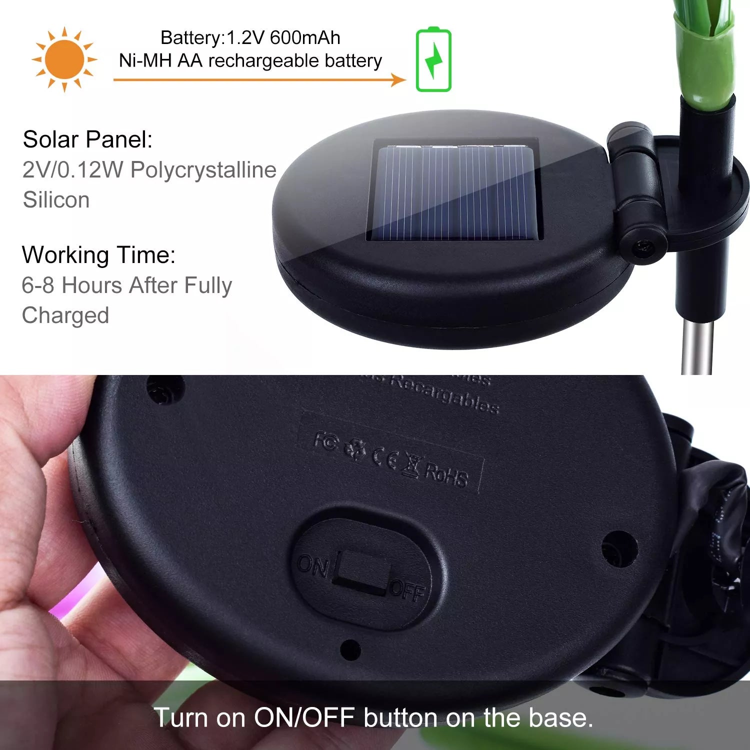 Solar Lily Garden Stick Lights | Lighting | warm white | steel | Premium Lighting Solution