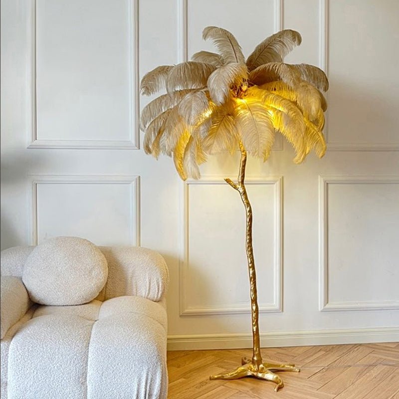 Nordic Ostrich Feather Floor Lamp | Floor Lamp | LED | resin | 260v | Stylish Floor Lighting